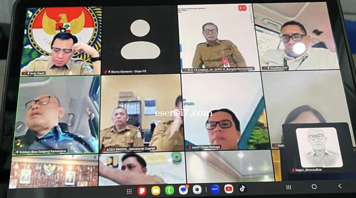 Dinsos Sulbar Ikuti Rakor Percepatan Pembangunan Sekolah Rakyat Secara Daring