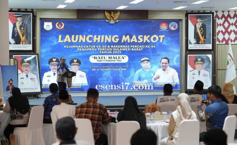 Gubernur Sulbar Suhardi Duka Launching Maskot Kejurnas Catur Ratu  Malea